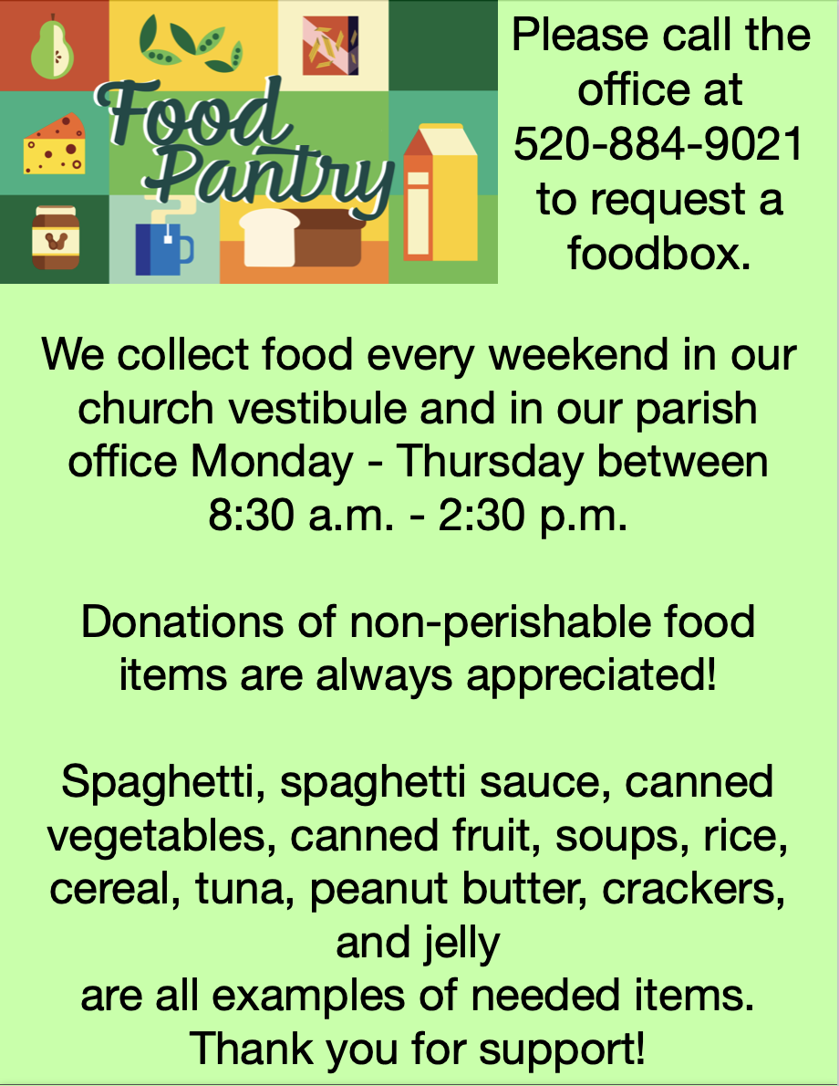 Food Pantry/Food Boxes Most Holy Trinity Tucson, AZ